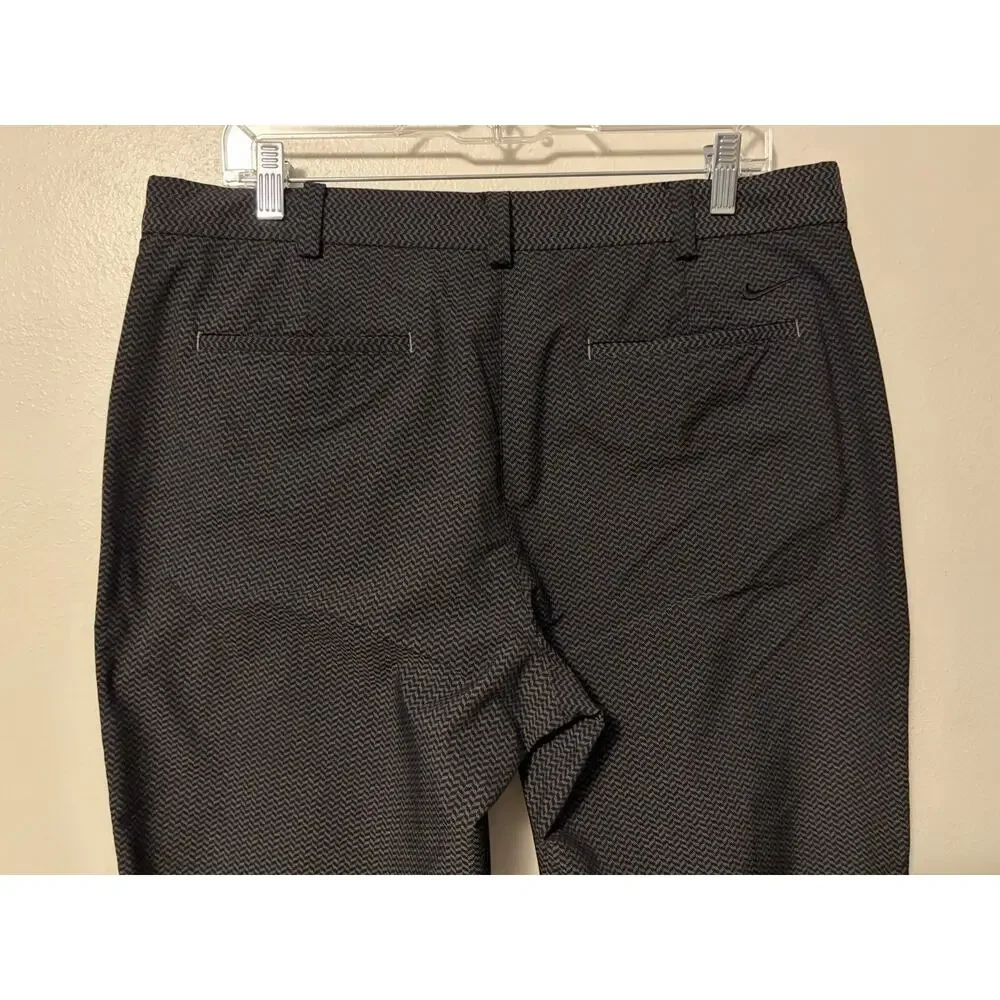 Nike Golf Mens Pants 34 x 30 Black Gray Chevron Geometric Tour Performance
